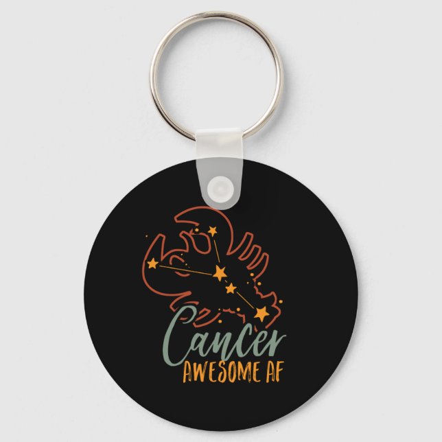Funny Cancer Zodiac Stjärntecken Astrology Fantast Nyckelring (Framsida)