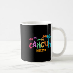 Funny Cancun Mexico Handflatan Träd Colorful Typog Kaffemugg