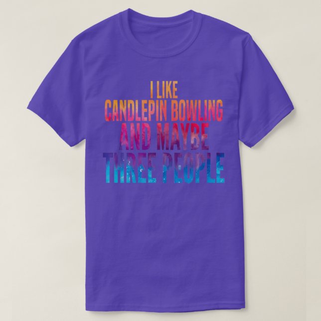 Funny Candlepin Bowling vattenfärgscitat T Shirt (Design framsida)