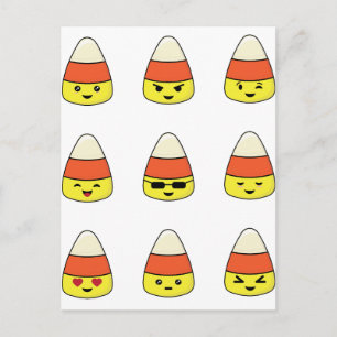 Funny Candy corn Emoji Vykort