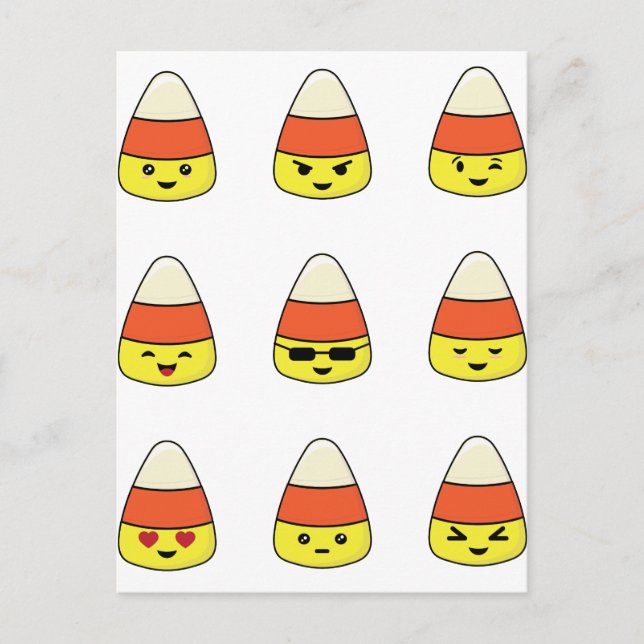 Funny Candy corn Emoji Vykort (Framsida)