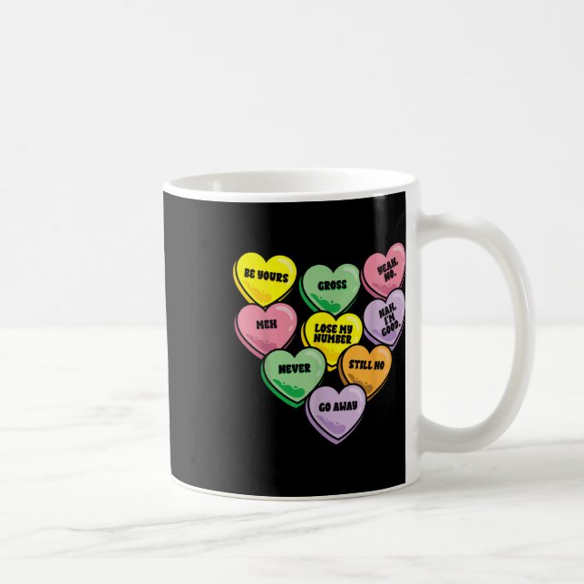 Funny Candy Heart Anti Valentines day Sarcastic Lo Kaffemugg (Höger)