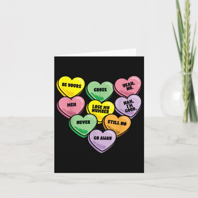 Funny Candy Heart Anti Valentines day Sarcastic Lo Kort (Framsida)