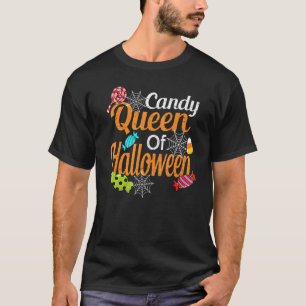 Funny Candy Queen of Halloween Bus eller godis Cha T Shirt