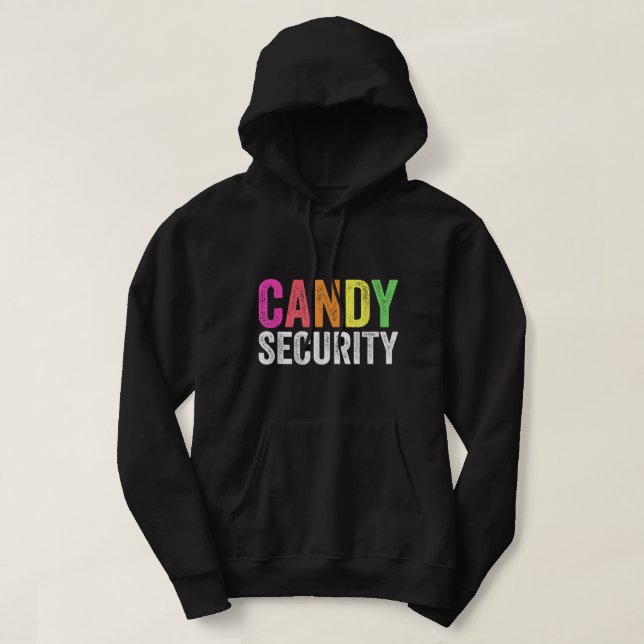 Funny Candy Security Halloween Costume Hoodie (Design framsida)