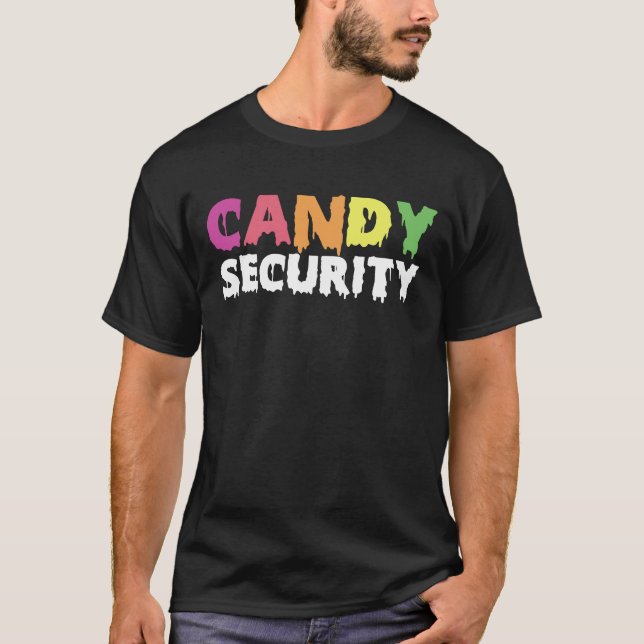 Funny Candy Security Halloween Costume T Shirt (Framsida)