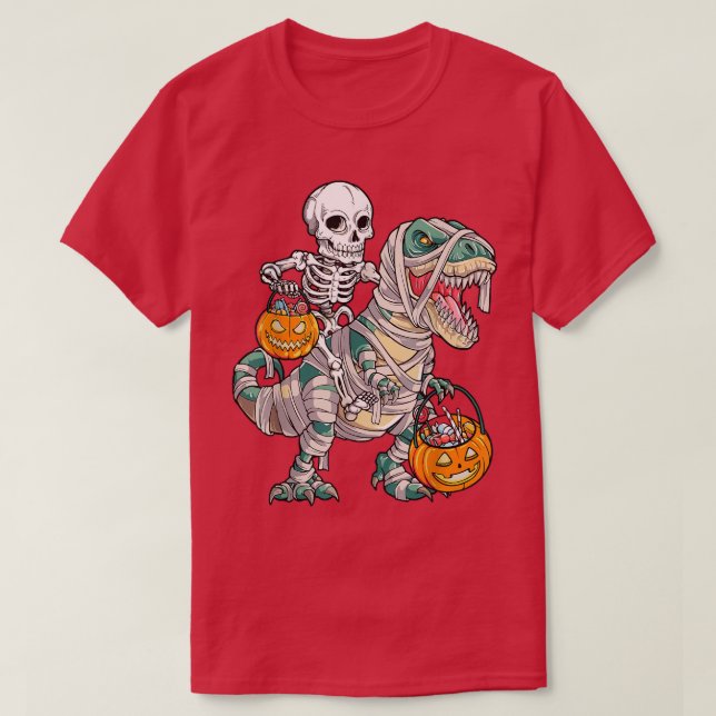 Funny Candysaurus Candy corn Dinosaur Halloween ti T Shirt (Design framsida)