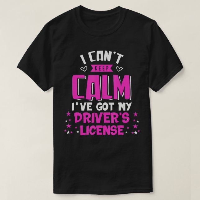 Funny Cant Behålla Lugn Interve Har My Drivers Lic T Shirt (Design framsida)
