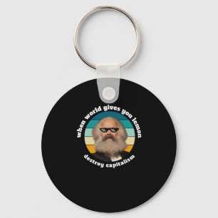 Funny Capitalism Karl Marx Sticker Nyckelring