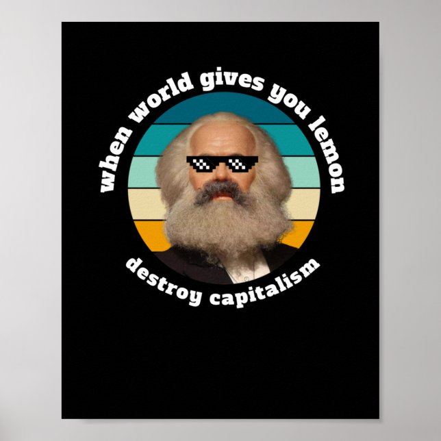 Funny Capitalism Karl Marx Sticker Poster (Framsidan)