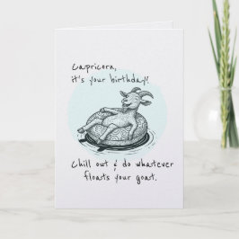 Funny Capricorn Flytande Goat Zodiac Birthday Kort