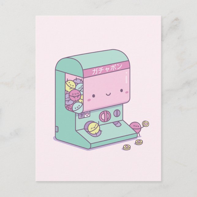 Funny Capsule Leksak Escape Japan Doodle-vykort Vykort (Framsida)