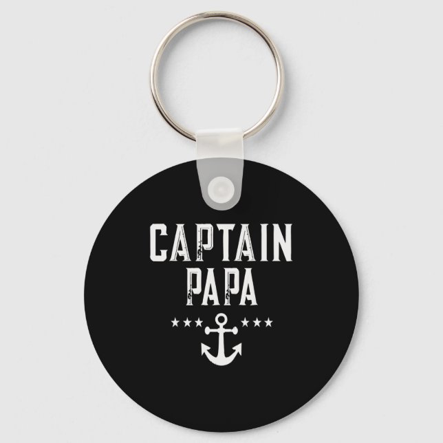 Funny Captain Papa Anchor Design  Nyckelring (Framsida)