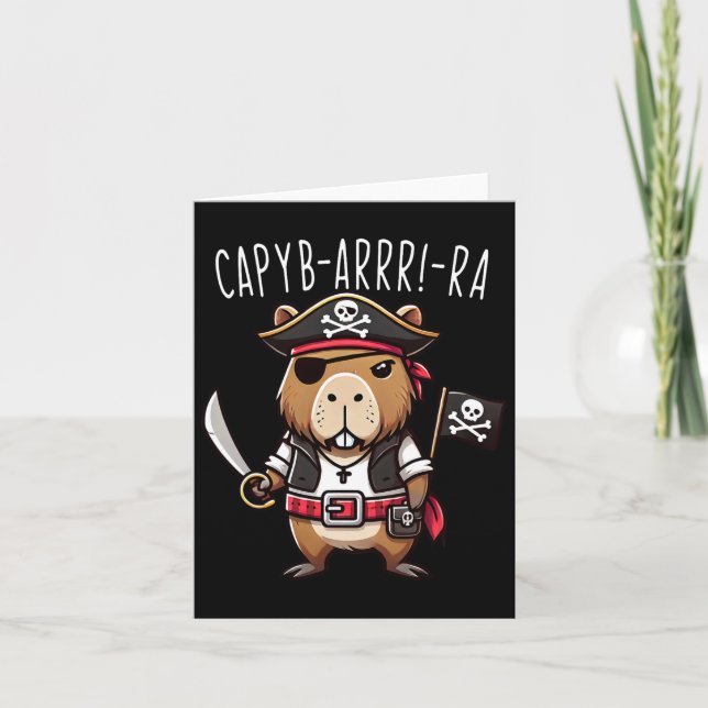 Funny Capyb-arrra Pirat Capybyra Halloween Boys Kort (Framsida)