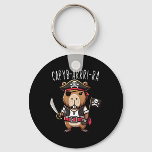 Funny Capyb-arrra Pirat Capybyra Halloween Boys Nyckelring
