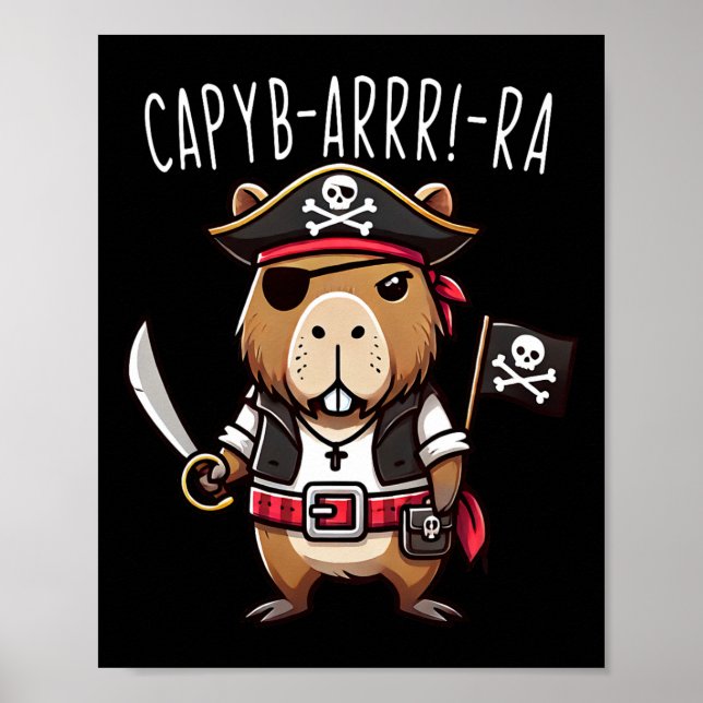 Funny Capyb-arrra Pirat Capybyra Halloween Boys Poster (Framsidan)