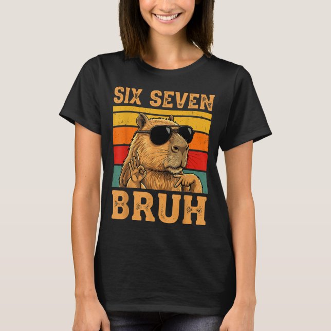 Funny Capybara 67 Meme Six Seven Bruh Boys Teens K T Shirt (Framsida)