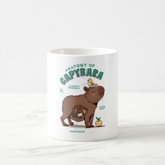 Funny Capybara Anatomy Kaffemugg (Center)