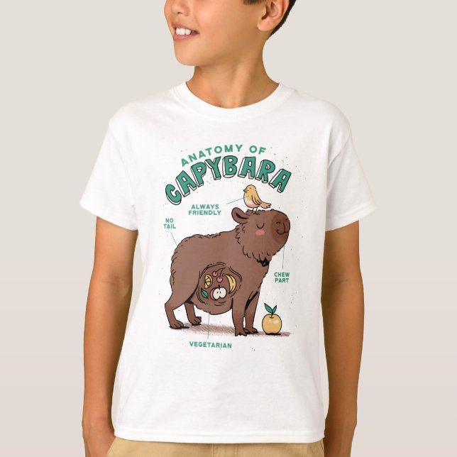 Funny Capybara Anatomy T Shirt (Framsida)