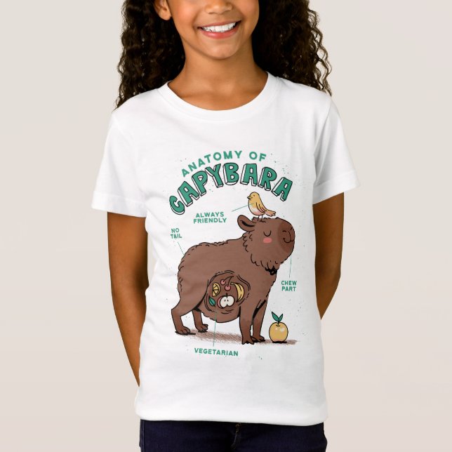 Funny Capybara Anatomy T Shirt (Framsida)