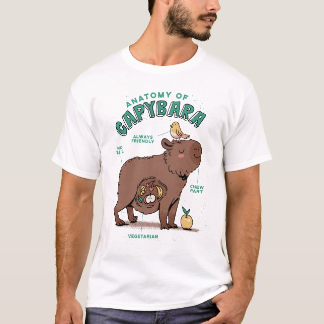 Funny Capybara Anatomy T Shirt (Framsida)