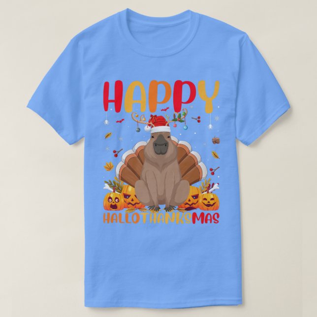 Funny Capybara Animal Lover Happy Capybara HelloTh T Shirt (Design framsida)