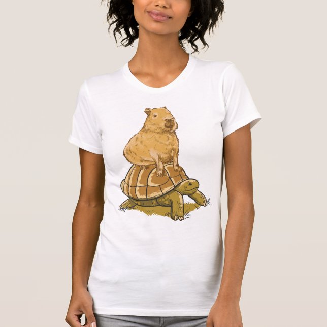Funny Capybara Animal Turtle Cute Capybara T Shirt (Framsida)