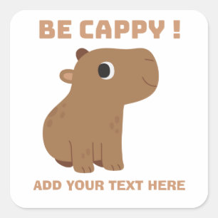 Funny Capybara Anpassningsbar Fyrkantigt Klistermärke