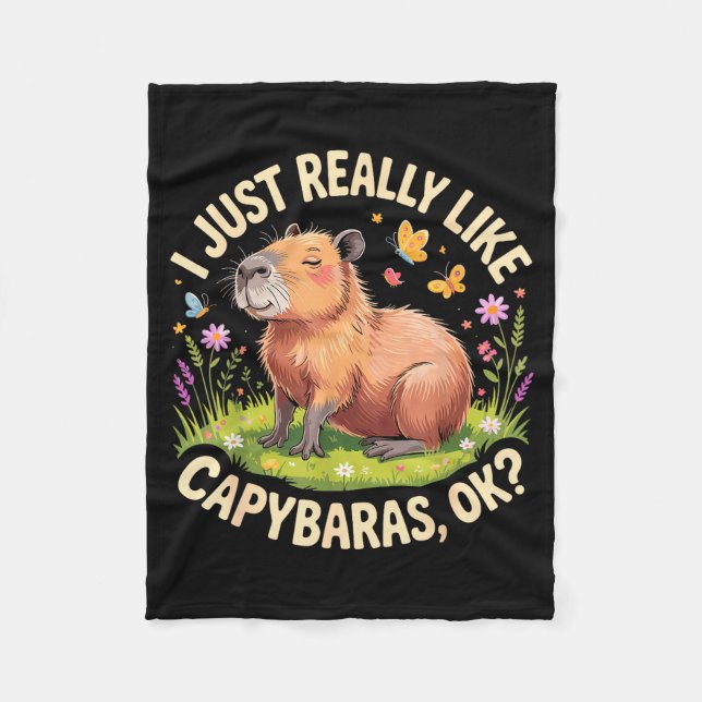 Funny Capybara Art For Men Women Kids Capy Rodent  Fleecefilt (Framsidan)