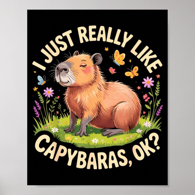 Funny Capybara Art For Men Women Kids Capy Rodent  Poster (Framsidan)