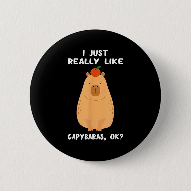 Funny Capybara Art For Men Women Kids Rodent Capyb Knapp (Framsida)