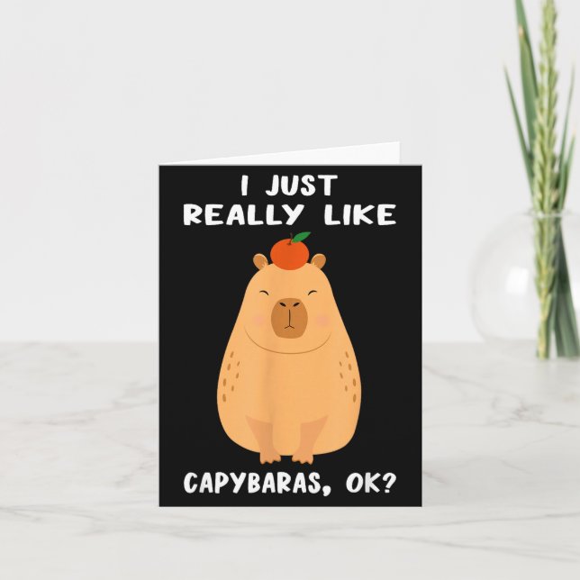 Funny Capybara Art For Men Women Kids Rodent Capyb Kort (Framsida)