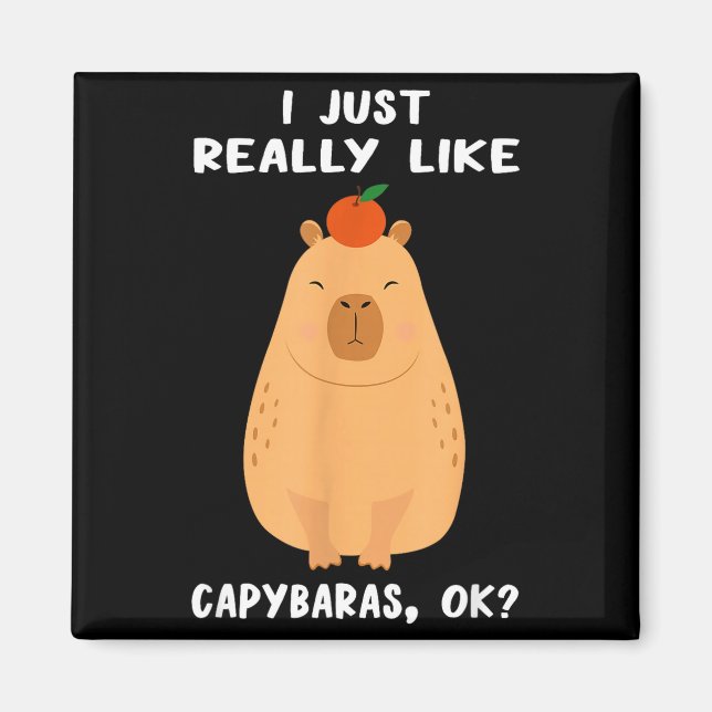 Funny Capybara Art For Men Women Kids Rodent Capyb Magnet (Framsidan)
