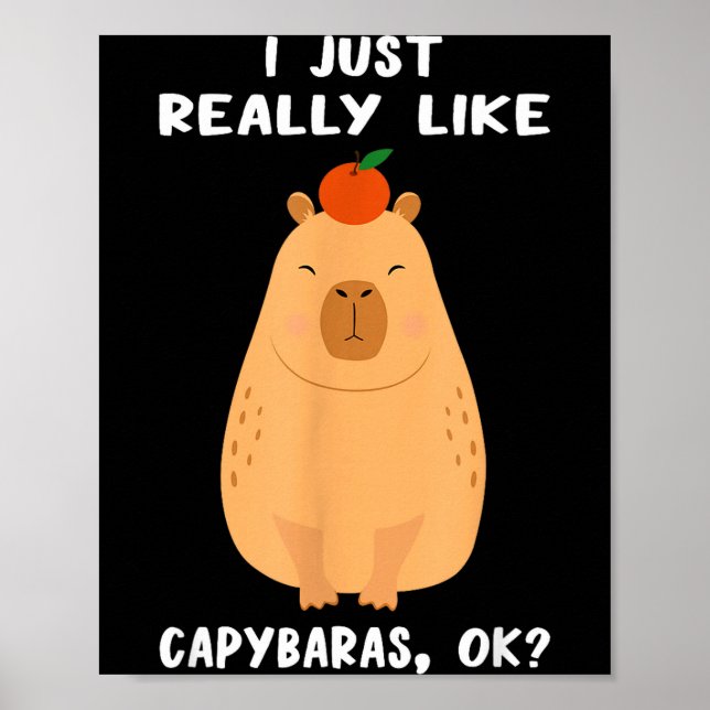 Funny Capybara Art For Men Women Kids Rodent Capyb Poster (Framsidan)