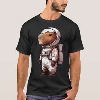 Funny Capybara Astronaut Space T Shirt