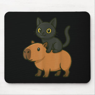 Funny Capybara Black Cat Animal Lover Mamma Pappa Musmatta