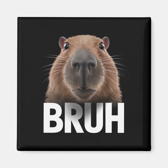 Funny Capybara Bruh Magnet (Framsidan)