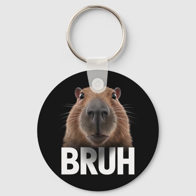 Funny Capybara Bruh Nyckelring (Framsida)