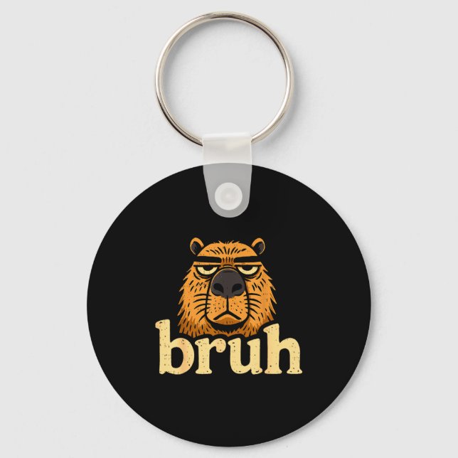 Funny Capybara Bruh Sarcastic Animal Meme Boys Tee Nyckelring (Framsida)