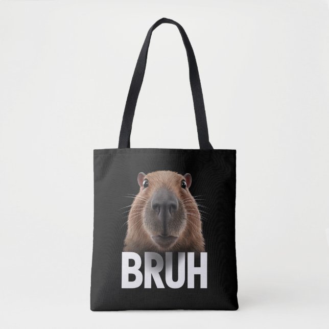 Funny Capybara Bruh Tygkasse (Framsida)
