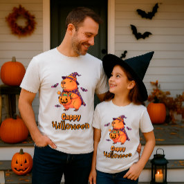 Funny Capybara "Cappy Halloween"-Tecknad T Shirt