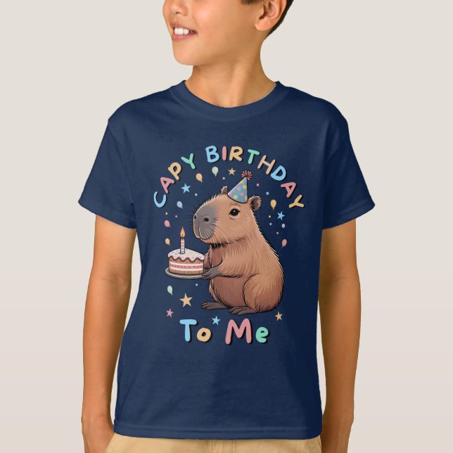 Funny Capybara Capy Birthday till mig Party för ba T Shirt (Framsida)