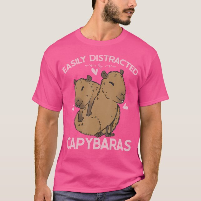 Funny Capybara Carpincho distraherad av Capy T Shirt (Framsida)