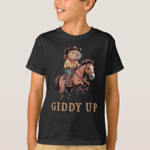 Funny Capybara Cowboy Riding Horse Giddy Up