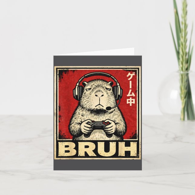 Funny Capybara Gamer Bruh Graphic Tee Men Boys Tee Kort (Framsida)