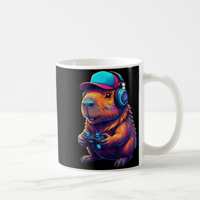 Funny Capybara Gamer Gaming Video Games Capybara  Kaffemugg (Höger)