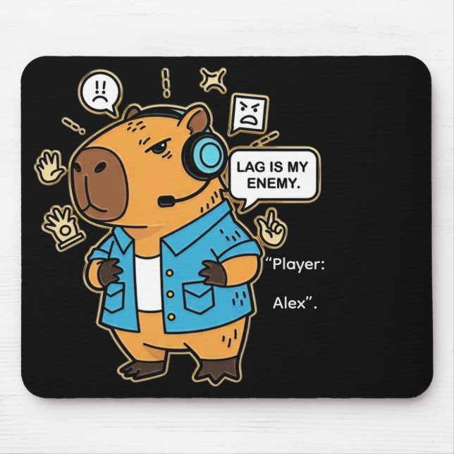 Funny Capybara Gamer Mousepad – Personalized with  Musmatta (Framsidan)