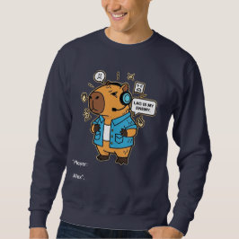 Funny Capybara Gamer T-Shirt – Personalized with G Lång Ärmad Tröja