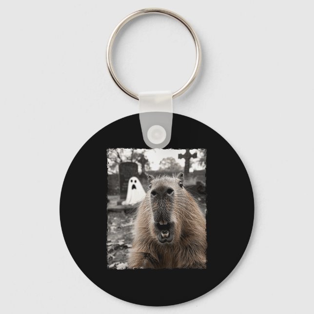 Funny Capybara Halloween Costume  Nyckelring (Framsida)