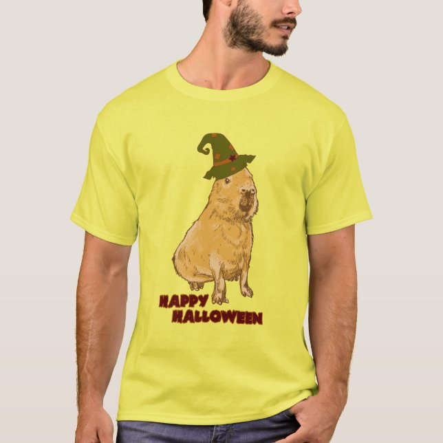 Funny Capybara - Halloween Rodent T Shirt (Framsida)